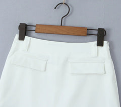 Satin Mock Pocket Mini Skirt