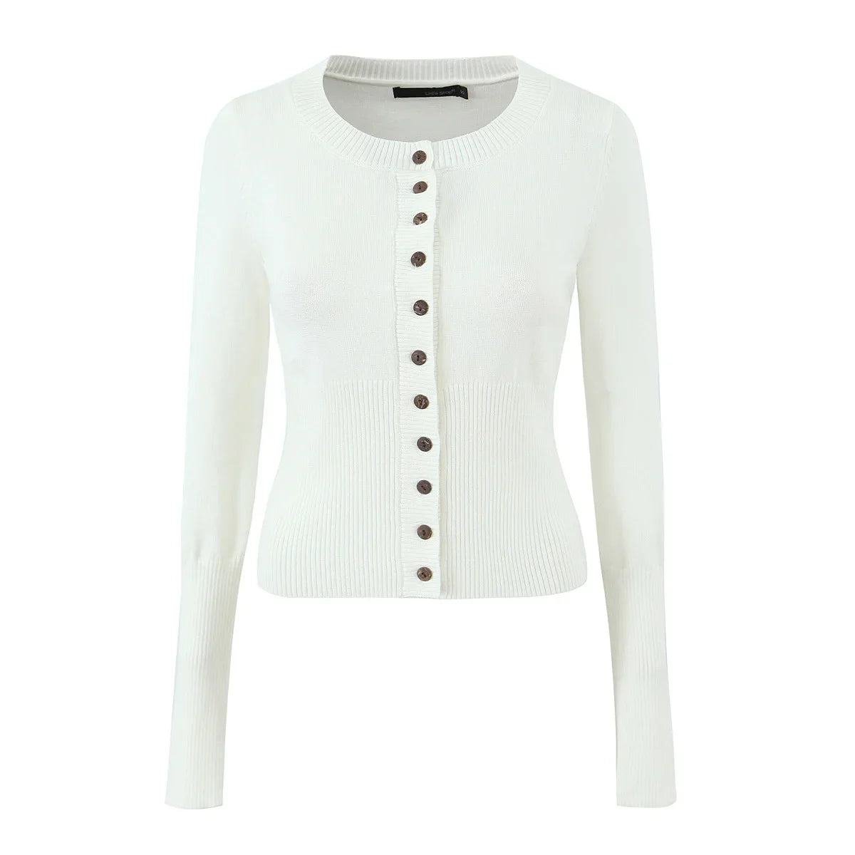 Knit Buttoned Long Sleeve Top And Pleated Mini Skirt