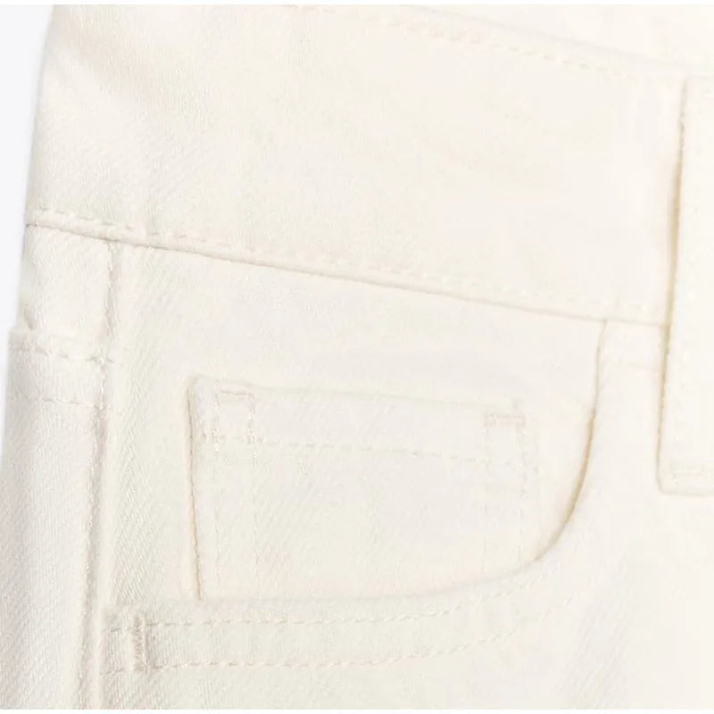 White Lace Up Jeans