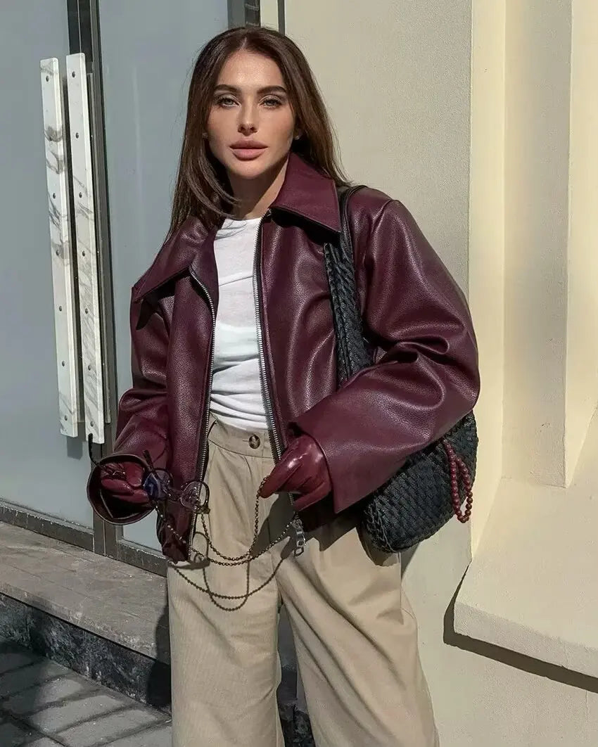 Maeve Faux Leather Jacket
