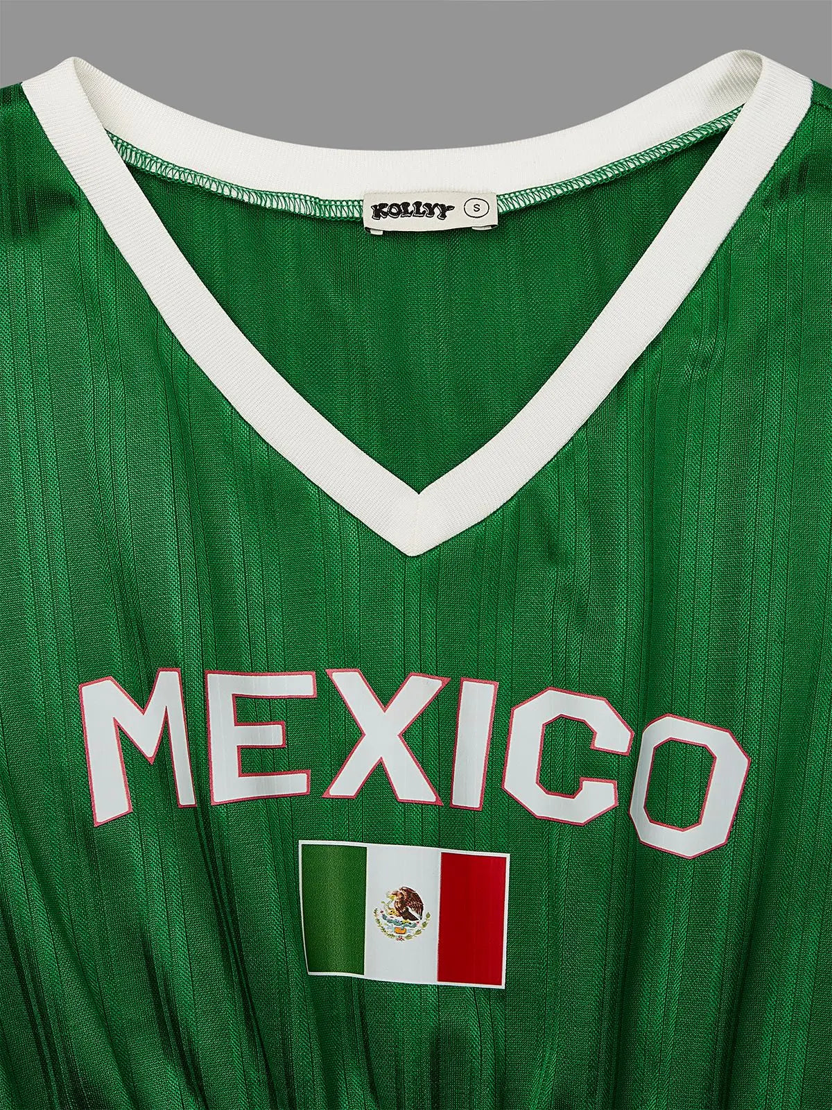 Green Ruched Mexico Jersey Top
