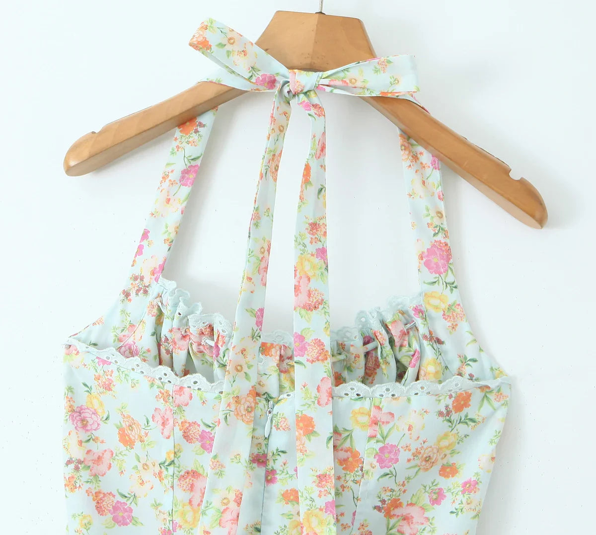 Floral Print Corset Midi Dress