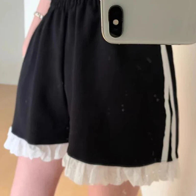 Side Striped Lace Shorts