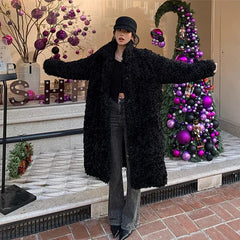 Faux Fuzzy Fur Long Coat