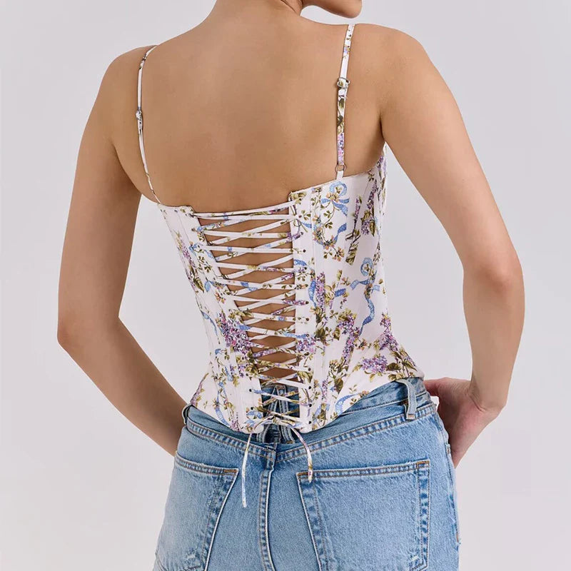 Floral Print Corset Top