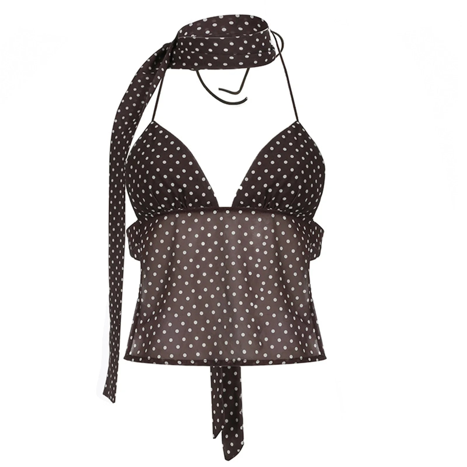 Marline Polka Dot Backless Cami Top