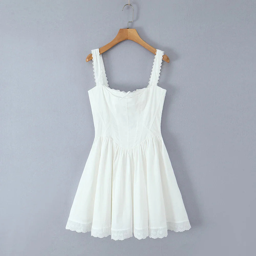 White Corset Bodice Mini Dress