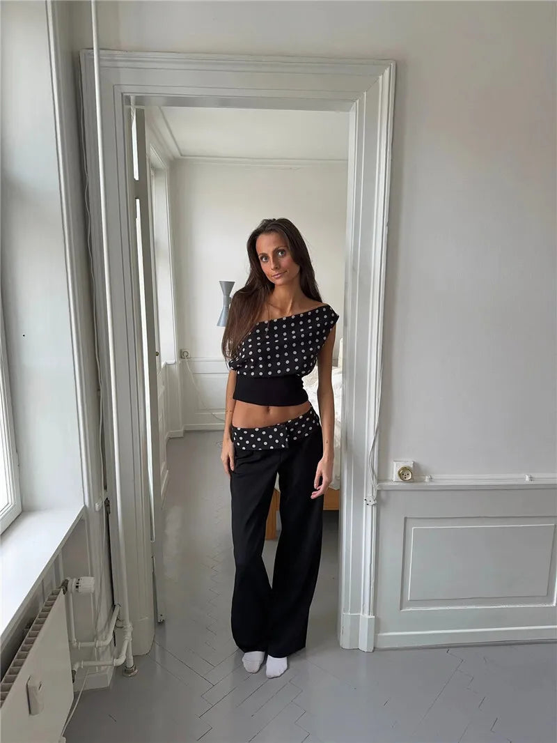 Off Shoulder Polka Dot Top