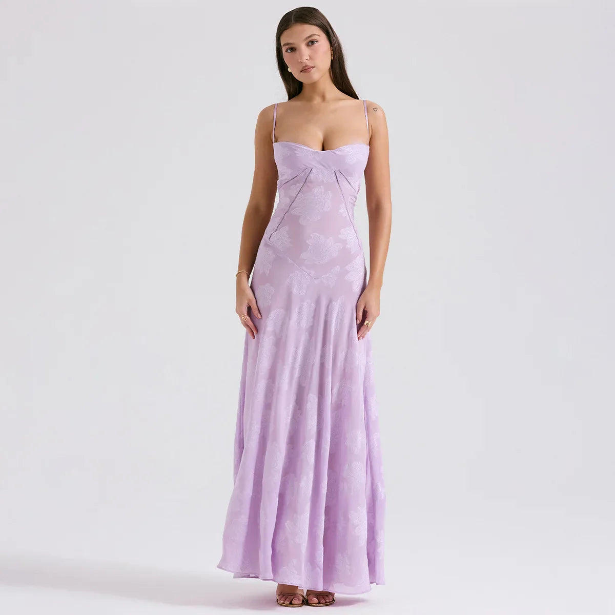 Floral Print Sheer Maxi Dress