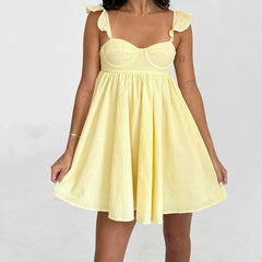 Ruffles Strap BabyDoll Mini Dress