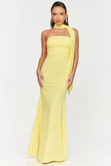 Solid Scarf Maxi Dress