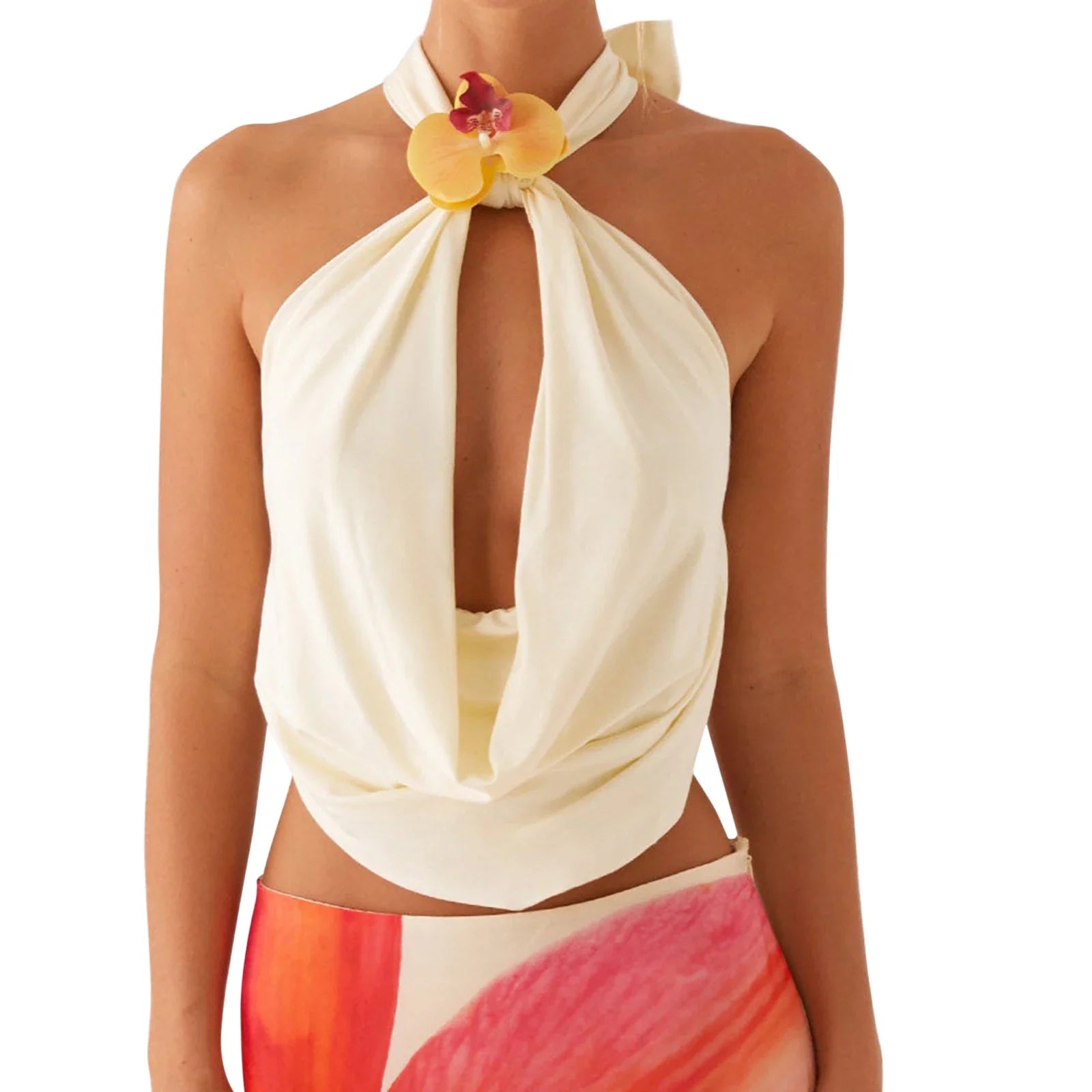 Orchid Deep Neck Halter Top