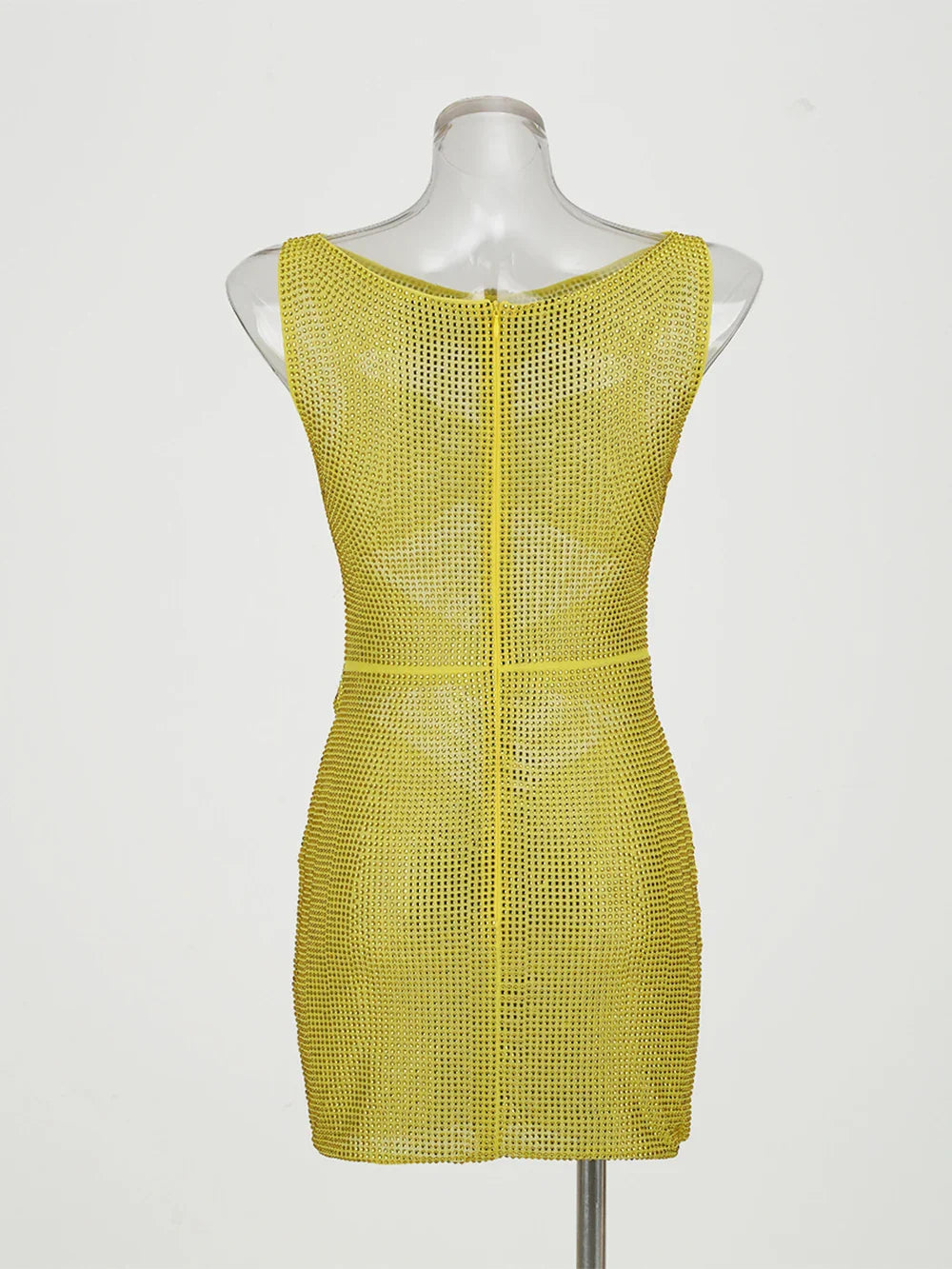 Sequin Flower Details Cut Out Bodycon Mini Dress