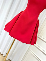 Satin Contrast Off-shoulder Mini Dress