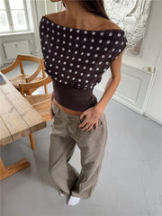 Off Shoulder Polka Dot Top