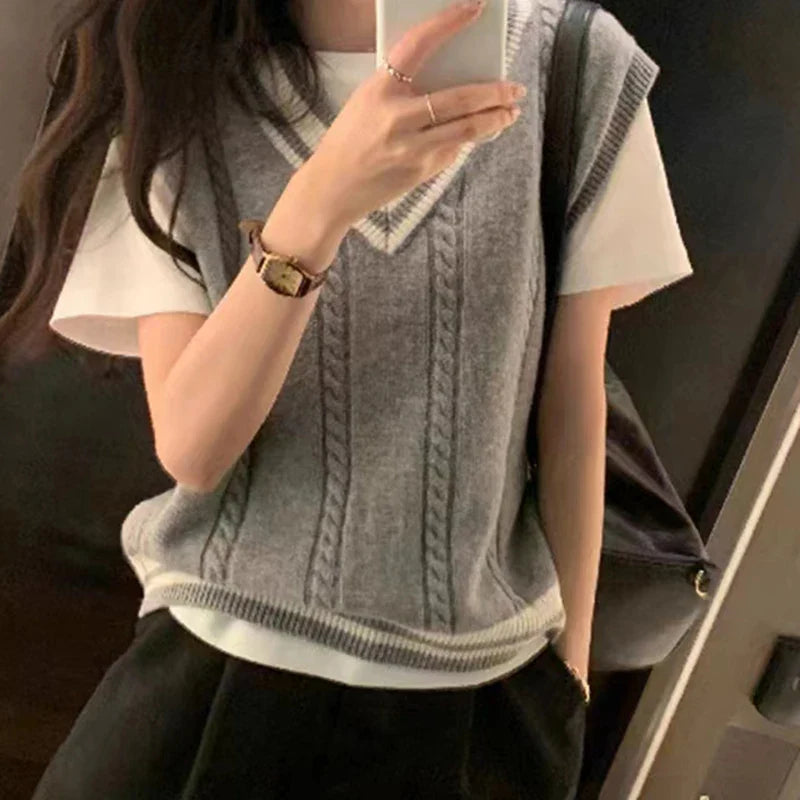 Miranda V Neck Sweater Vest Top