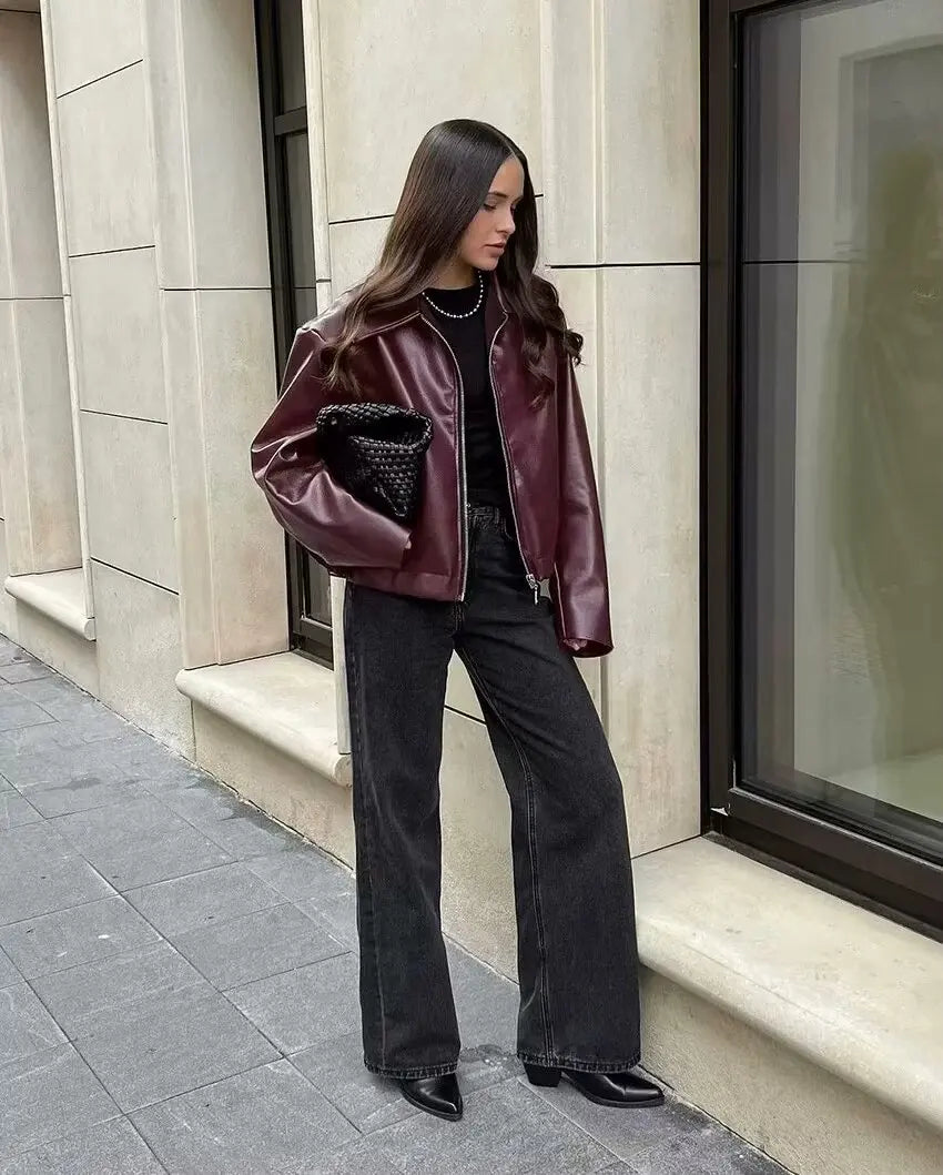 Maeve Faux Leather Jacket