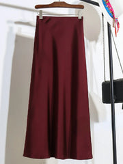 Satin Fishtail Midi Skirt