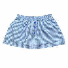 Plaid Buttoned Elastic Mini Skirt