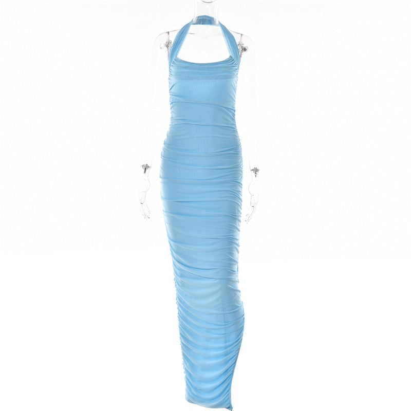 Articat  Strapless Mesh Maxi Dress