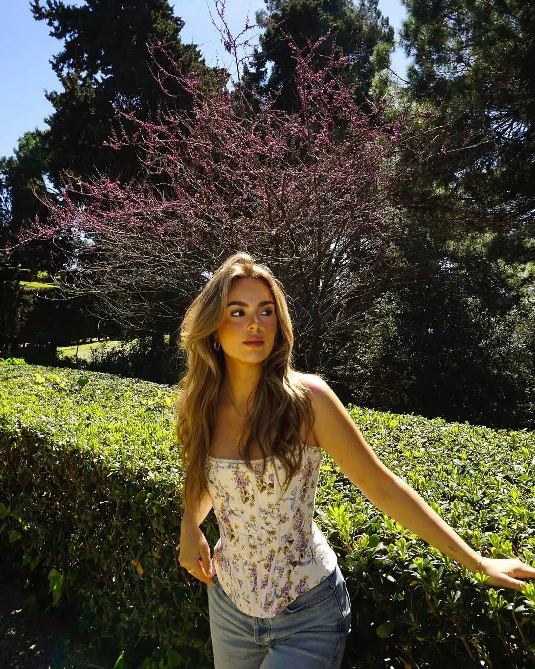 Floral Print Corset Top