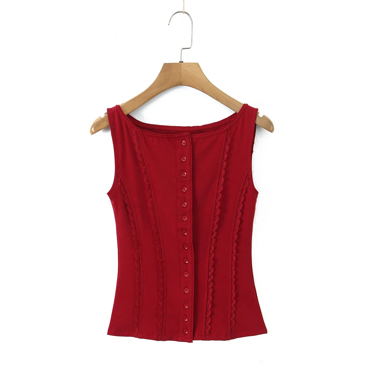 Rib Buttoned Tank Top