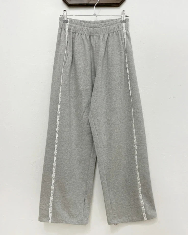 Lace Seam Trim Joggers