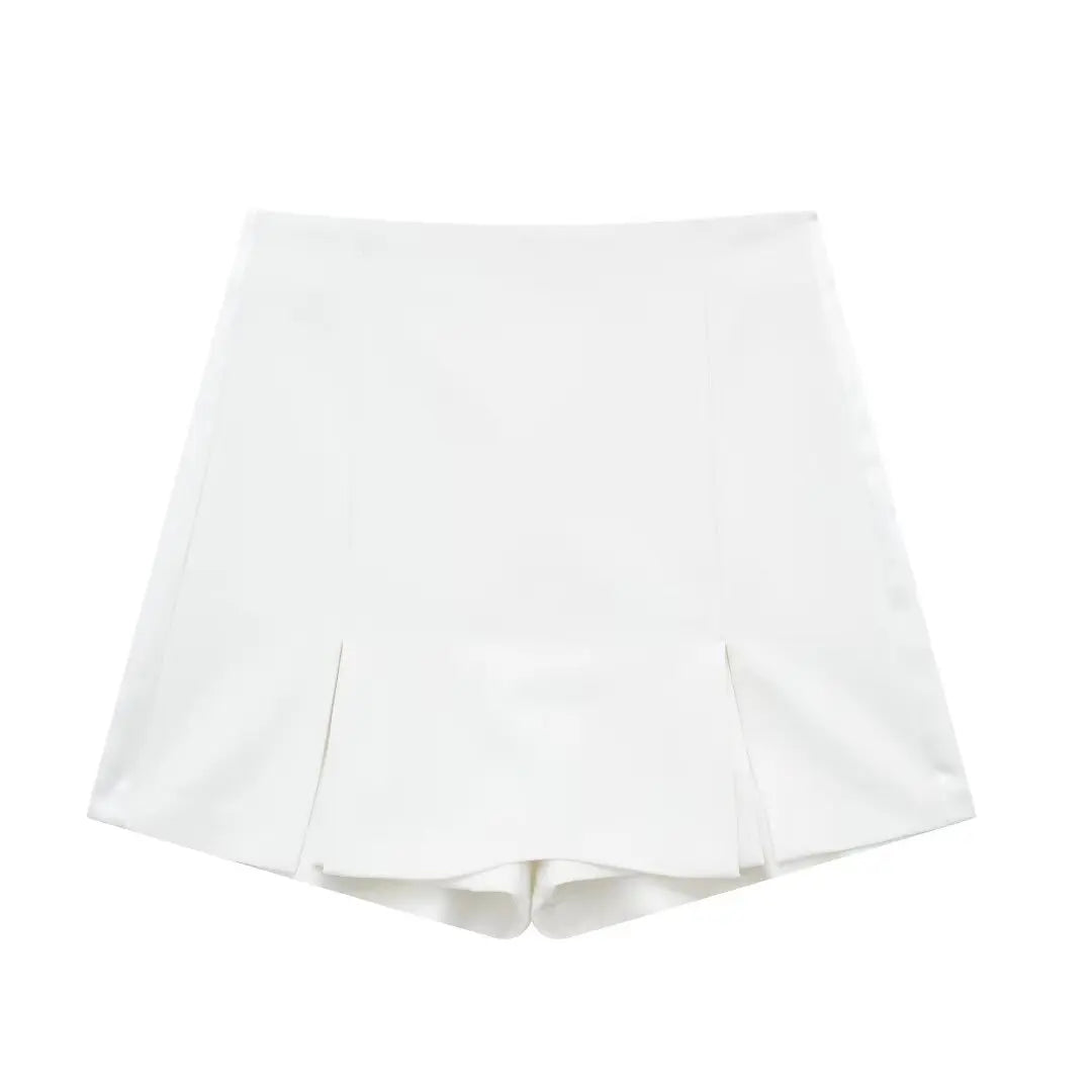Tight Corset Top and High Waist A-line Slim Fit Short Skirt Set