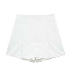 Tight Corset Top and High Waist A-line Slim Fit Short Skirt Set