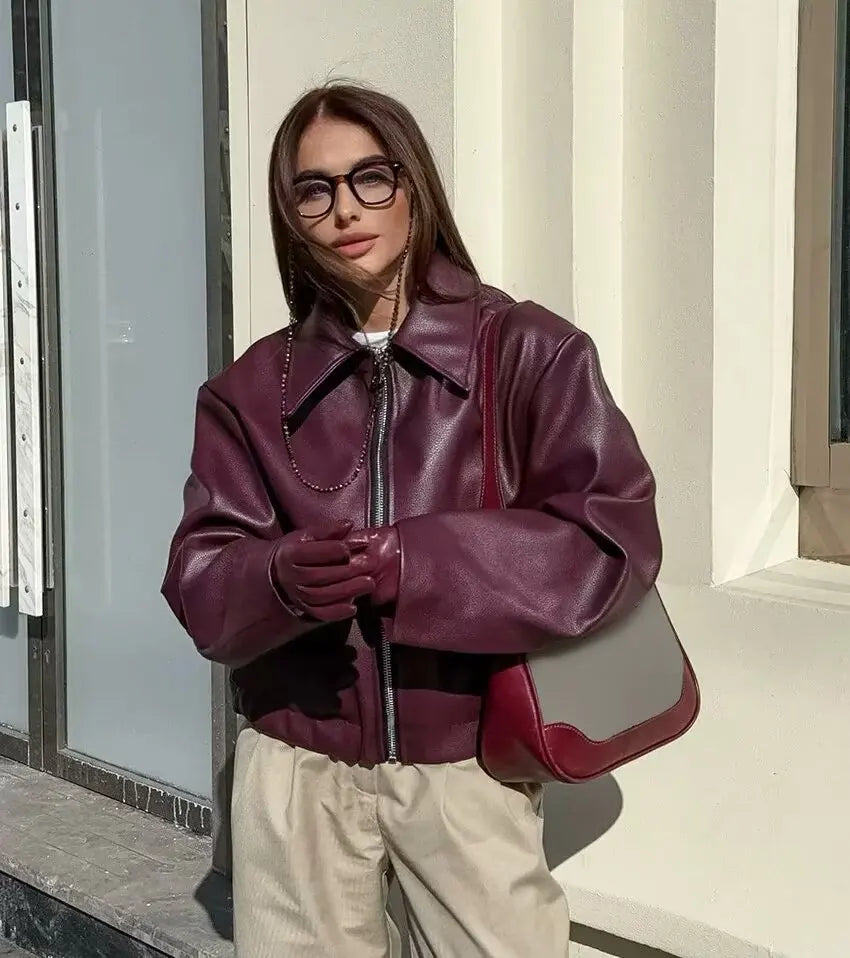 Maeve Faux Leather Jacket