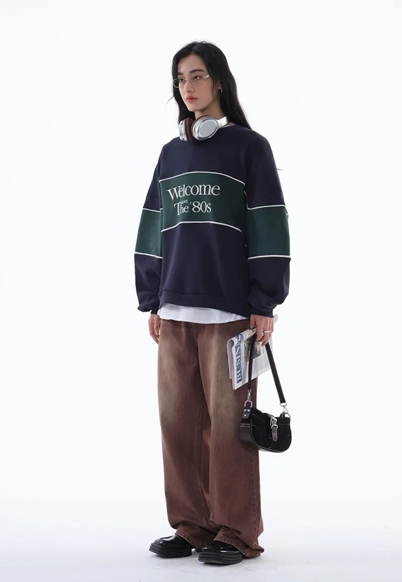 Blue Letter Print Sweatshirt