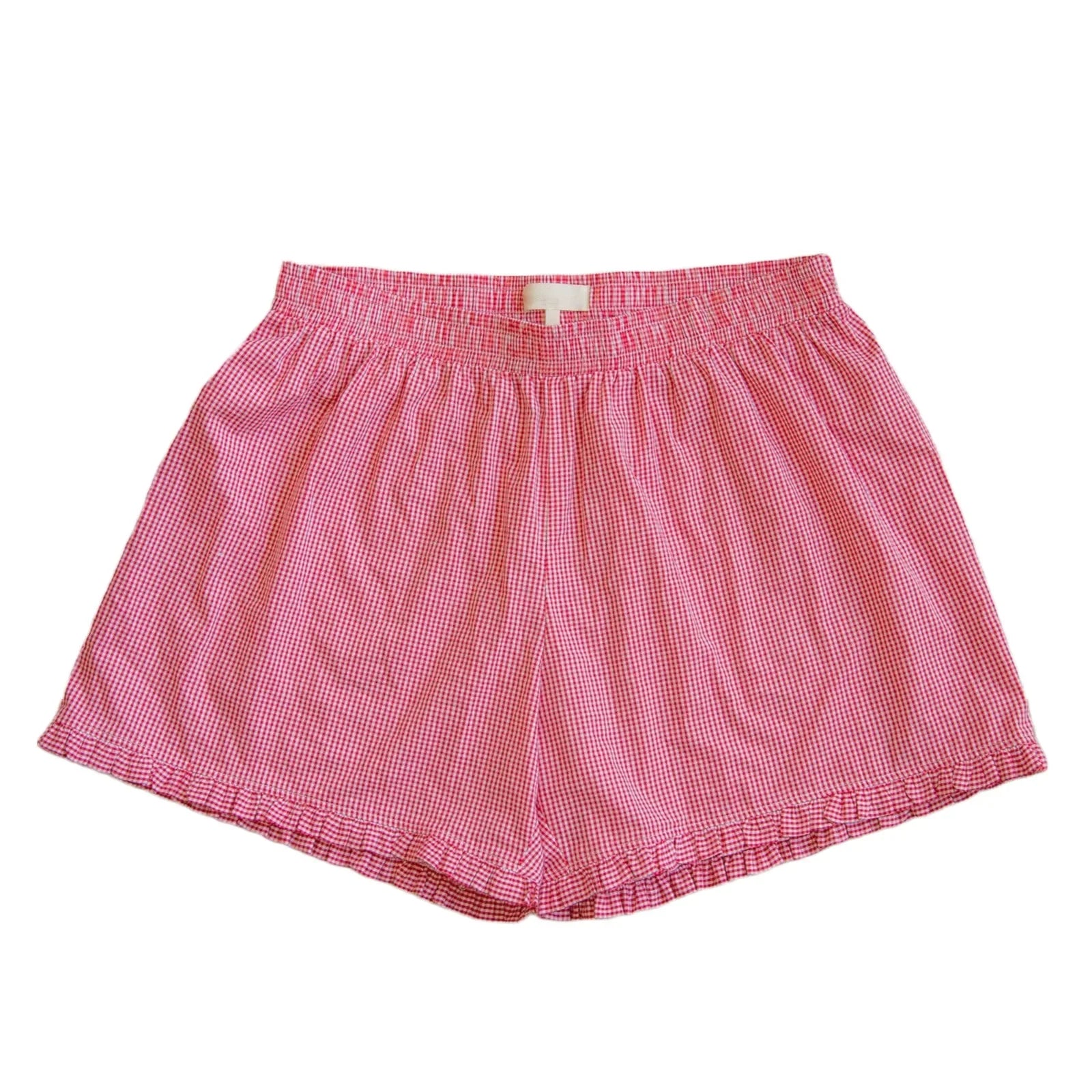 Elastic Waist Striped Plaid Print Shorts - Casual Knit