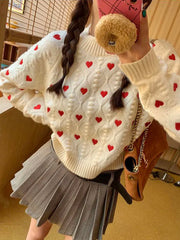 Heart Cable Knit Sweater