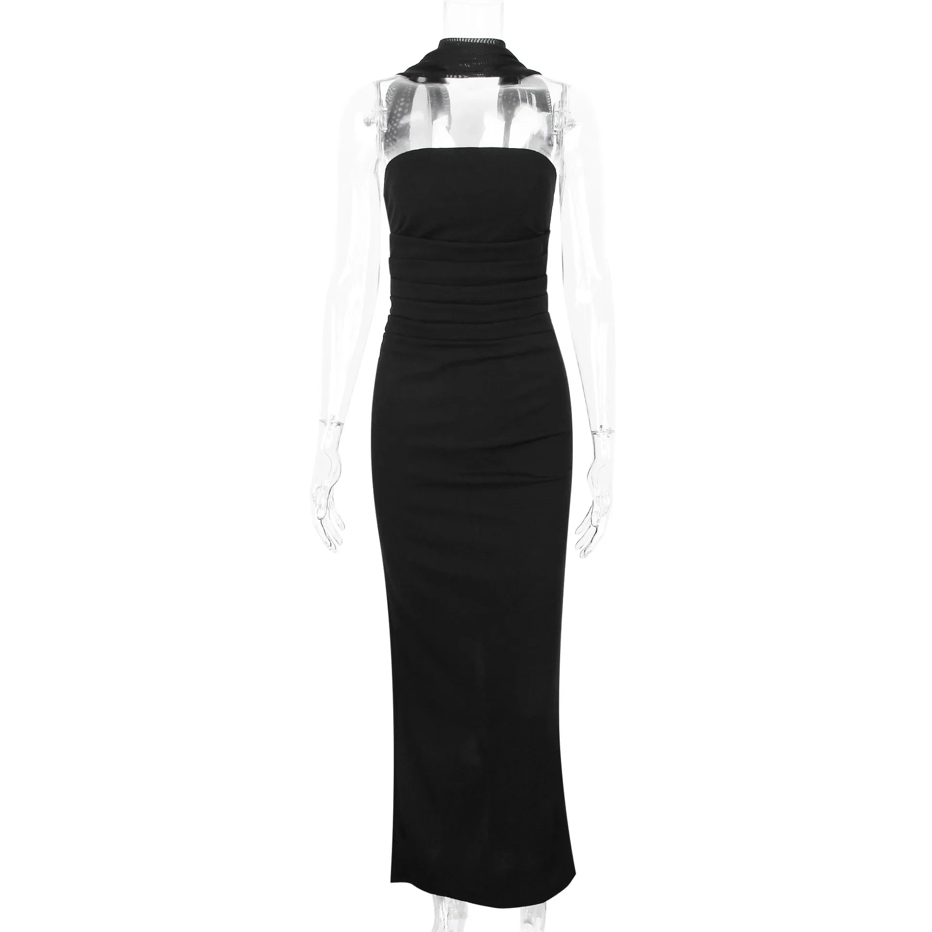 Tube Bodycon Long Scarf Long Dress