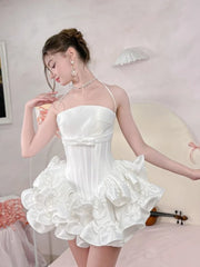 Flare Skirt Corset Strappy Mini Dress
