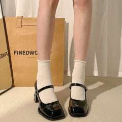 Adele Square Toe Thick Heels