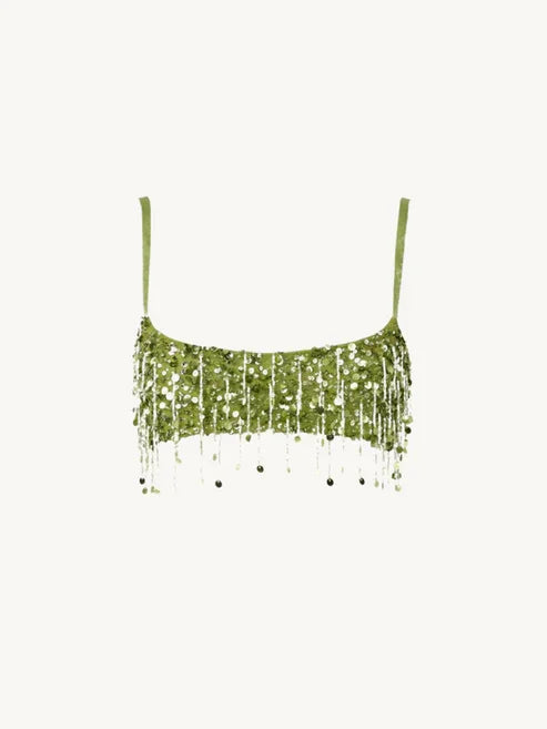 Tassel Sequin Crop Top & Skirt Set â€?Mini Style