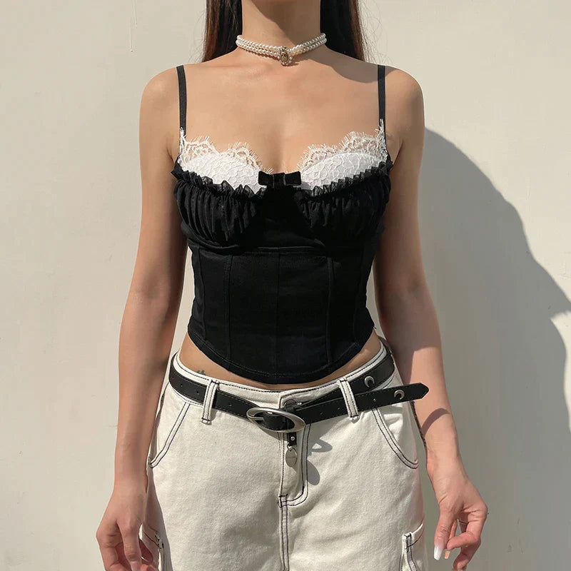 Laila Cropped Lace Cami Top