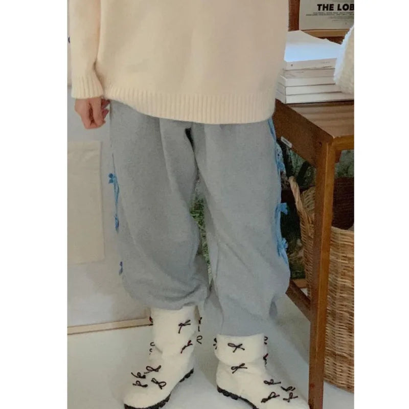 Bow Knot Stripe Drawstring Joggers
