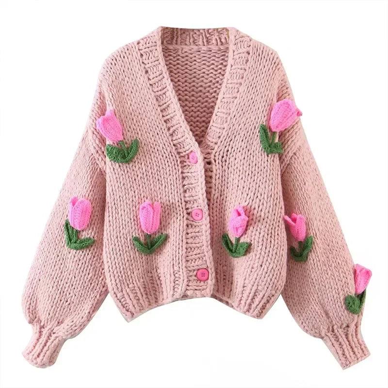 3D Embroidered Cardigan