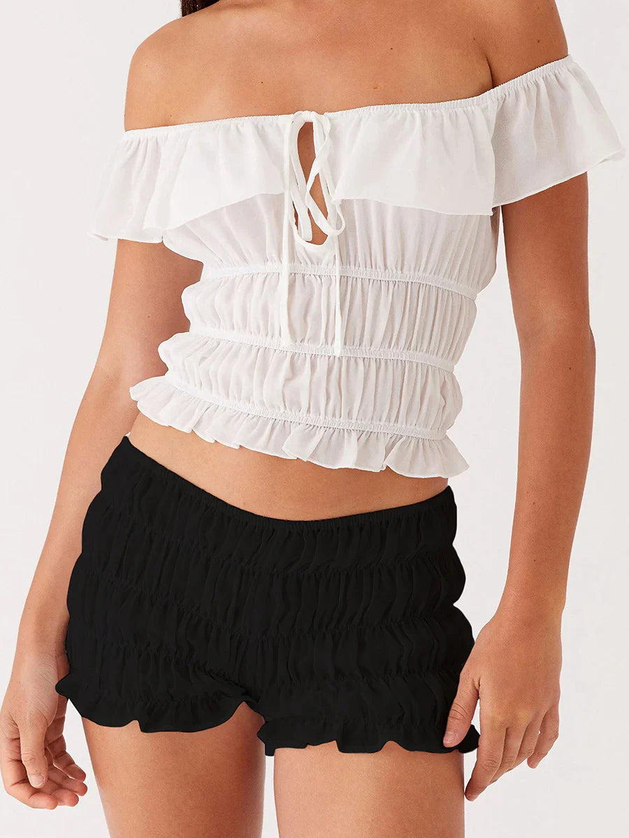 Ruched Low Waist Bloomers Shorts