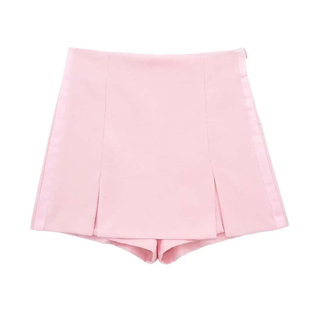 Tight Corset Top and High Waist A-line Slim Fit Short Skirt Set