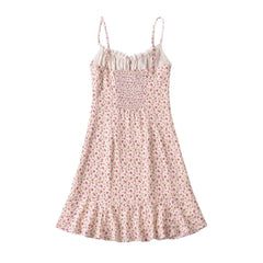 Flower Print Ruched Cami Mini Dress
