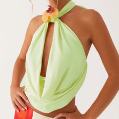 Orchid Deep Neck Halter Top