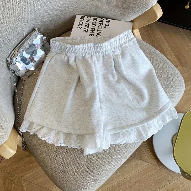 Lace Patchwork Sports Shorts
