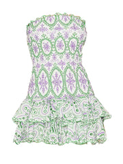 Embroidered Design Tube Ruched Mini Dress