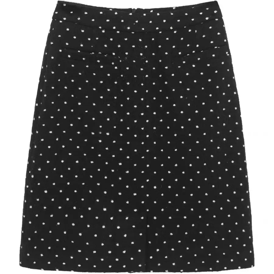 Black Polka Dot Midi Skirt