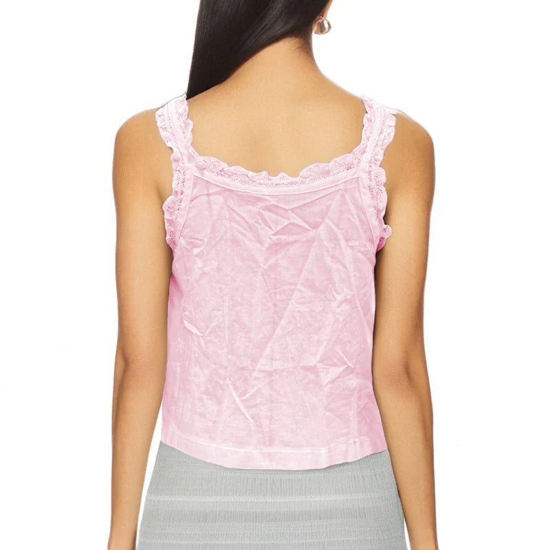 Lace Ruffle Trim Tank Top
