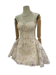 Lace Strap Flare Mini Dress