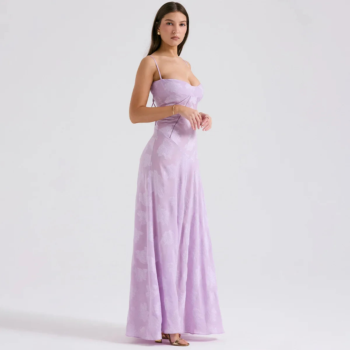 Floral Print Sheer Maxi Dress